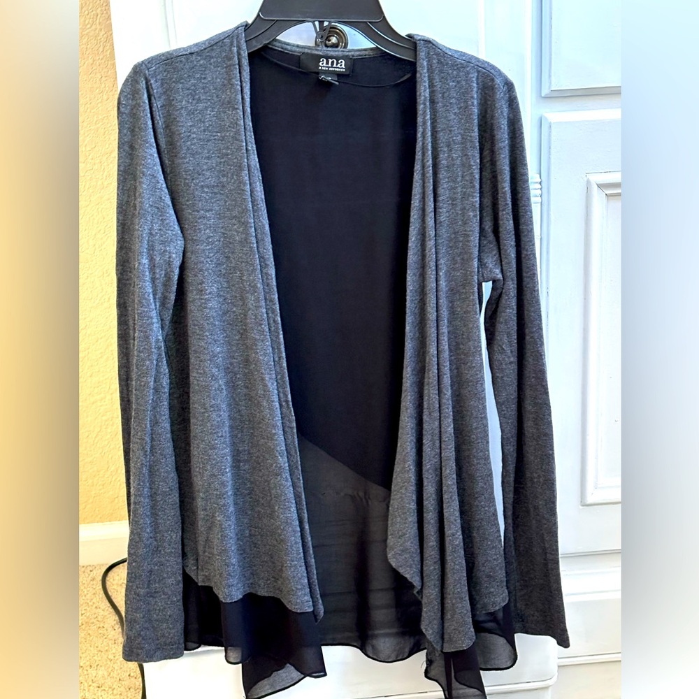 a.n.a Women's Charcoal Open Front Cardigan